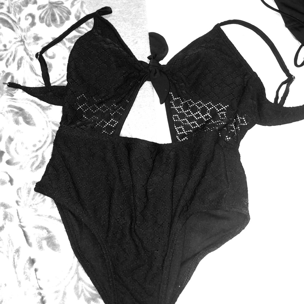 Black lace swimsuit